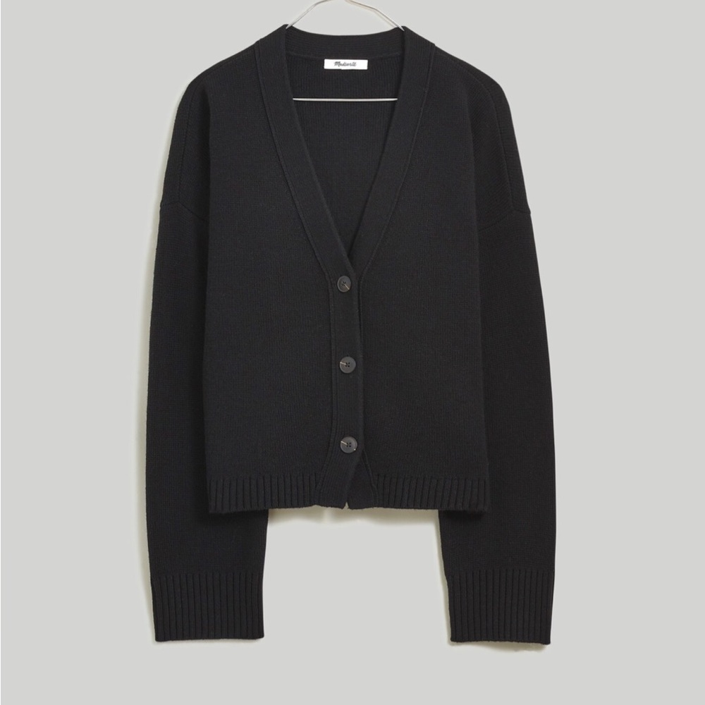 Madewell Black wool blend Cardigan Sweater medium